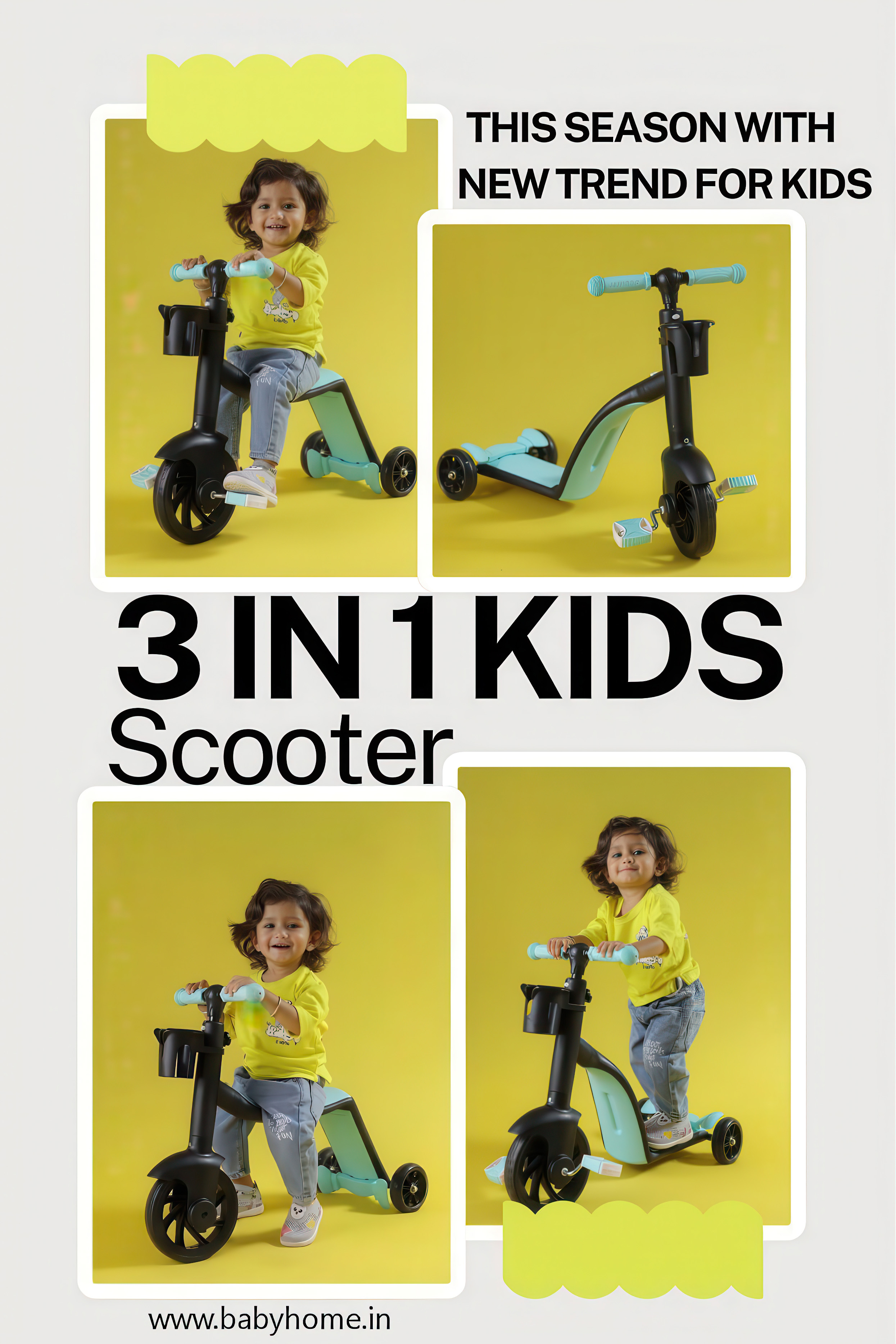 Smart Kick Scooter for Kids 3 in 1 Baby Scooter and Tricycle